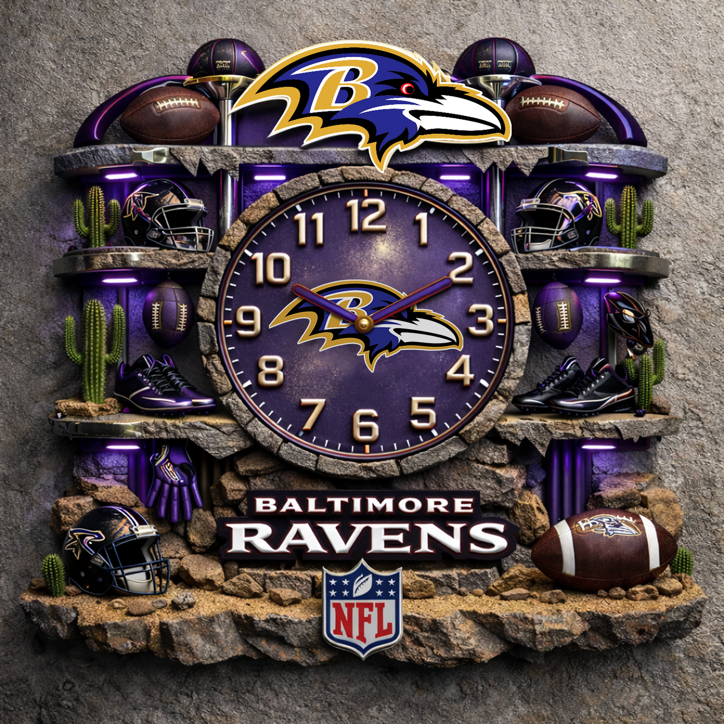 BAL X NFL Master Arena Clock NAK NHT