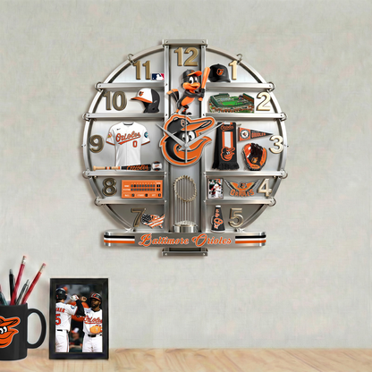 BO x MLB Home Decorative 3D Visual Effect Acrylic Wall Clock NAK CTKT