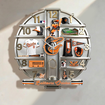 BO x MLB Home Decorative 3D Visual Effect Acrylic Wall Clock NAK CTKT