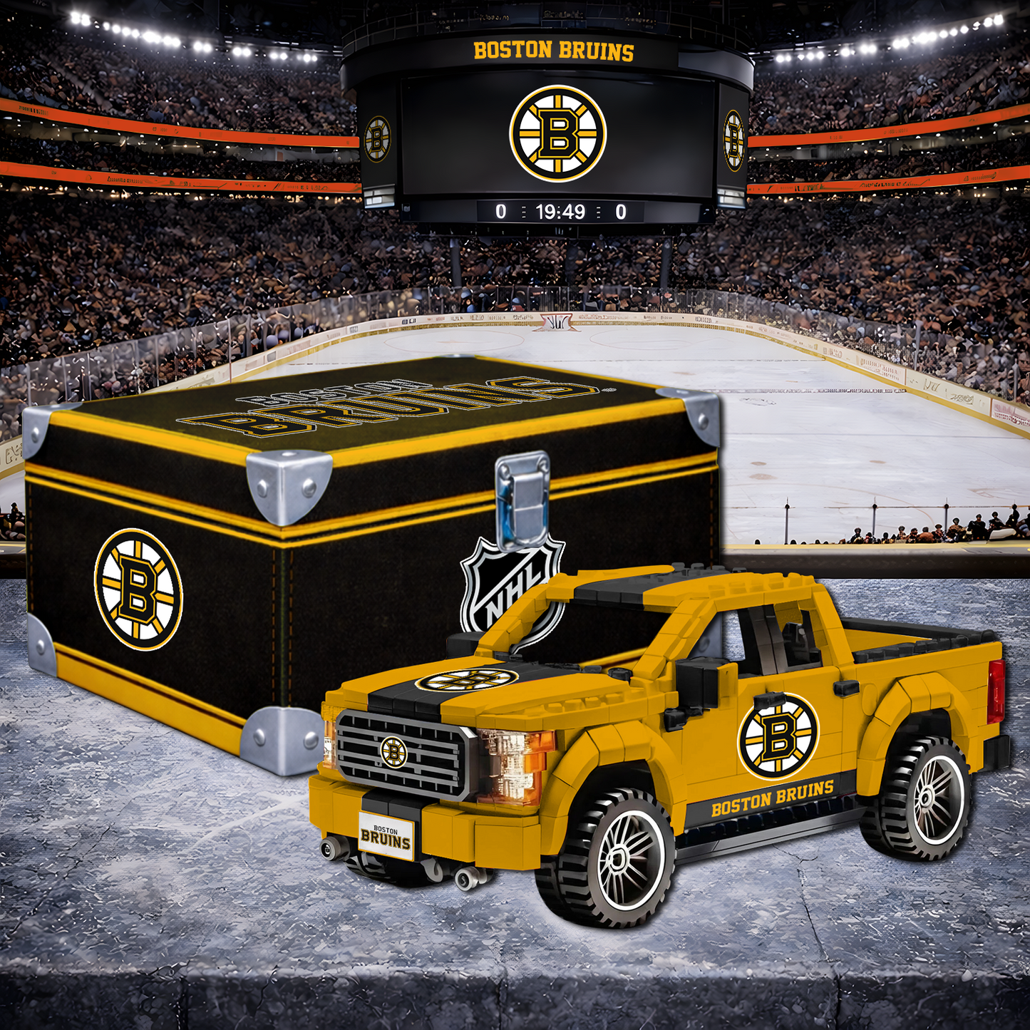 BOS X NHL LEGO Toy Truck Set with Collectible Case NAK NHT