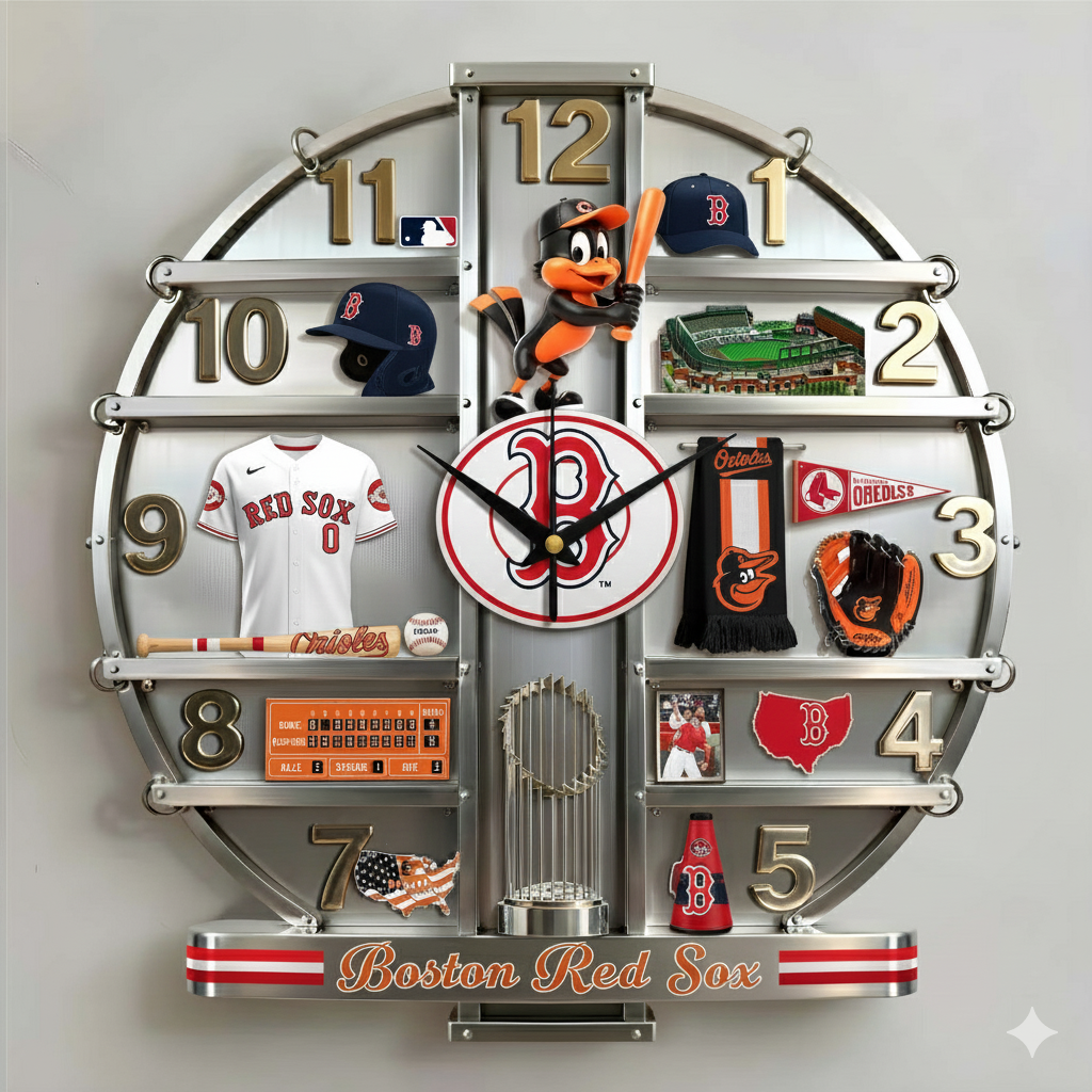 BRS x MLB Home Decorative 3D Visual Effect Acrylic Wall Clock NAK CTKT