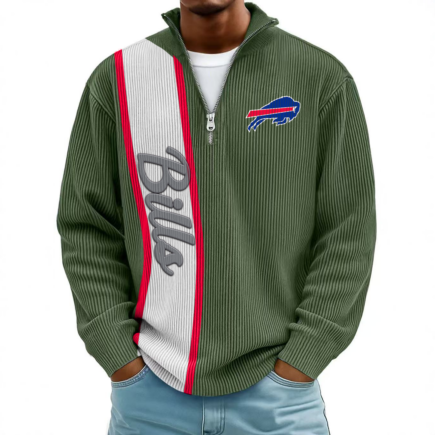 BUF x NFL Mokaloha Men's Waffle Henley Shirts DATND TANTD