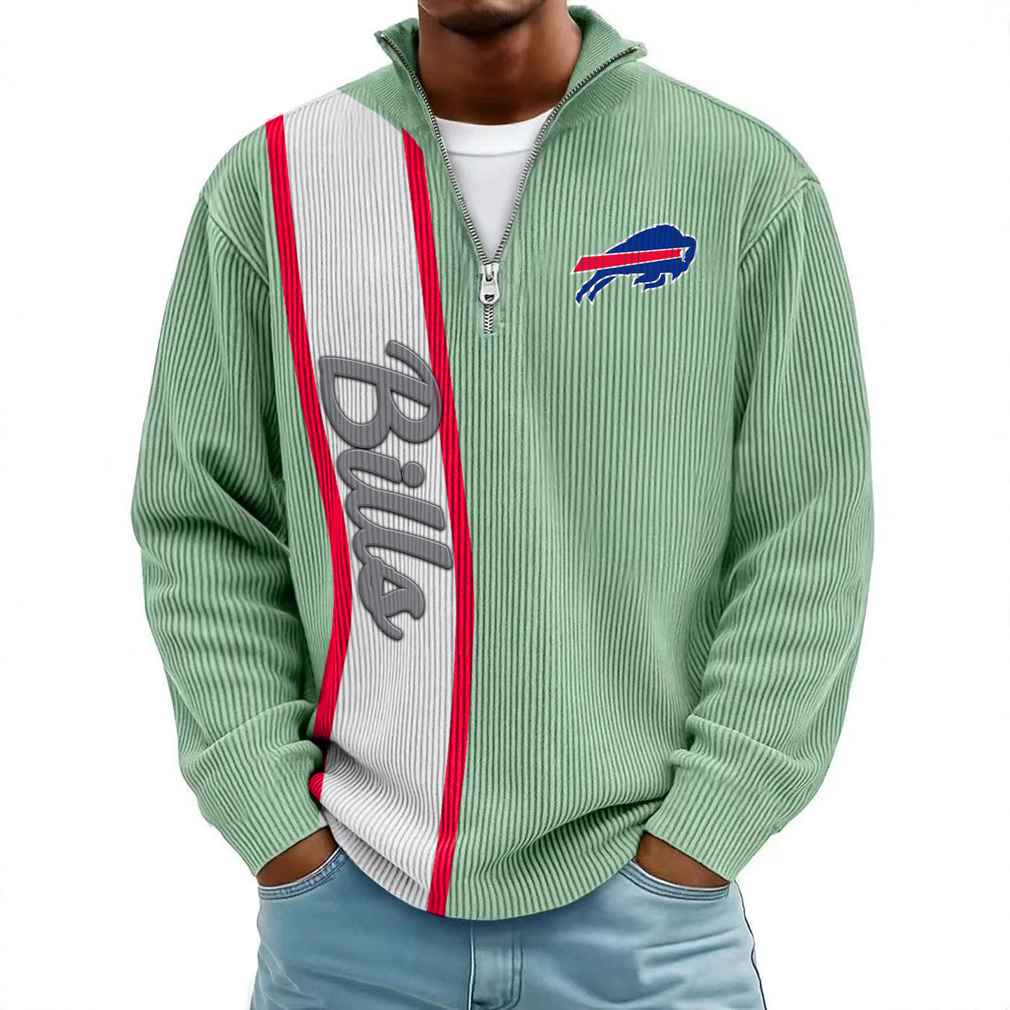 BUF x NFL Mokaloha Men's Waffle Henley Shirts DATND TANTD