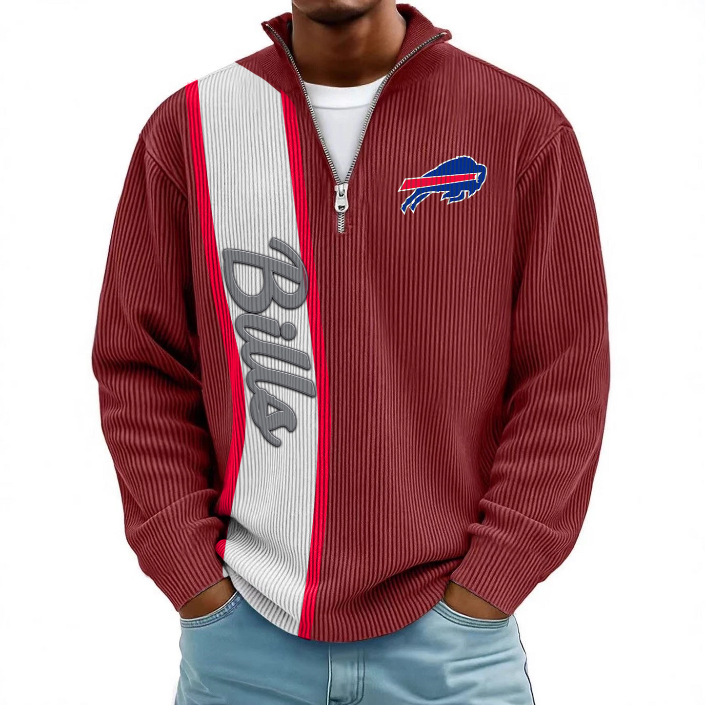 BUF x NFL Mokaloha Men's Waffle Henley Shirts DATND TANTD