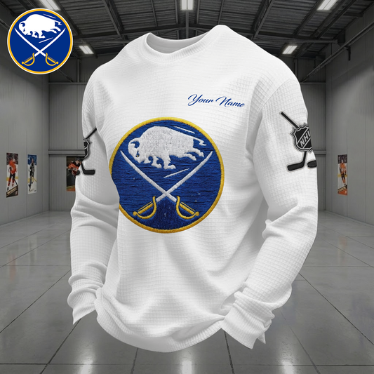 BUF X NHL Men Football Waffle Long Sleeve T-Shirt V1 NAK NHT