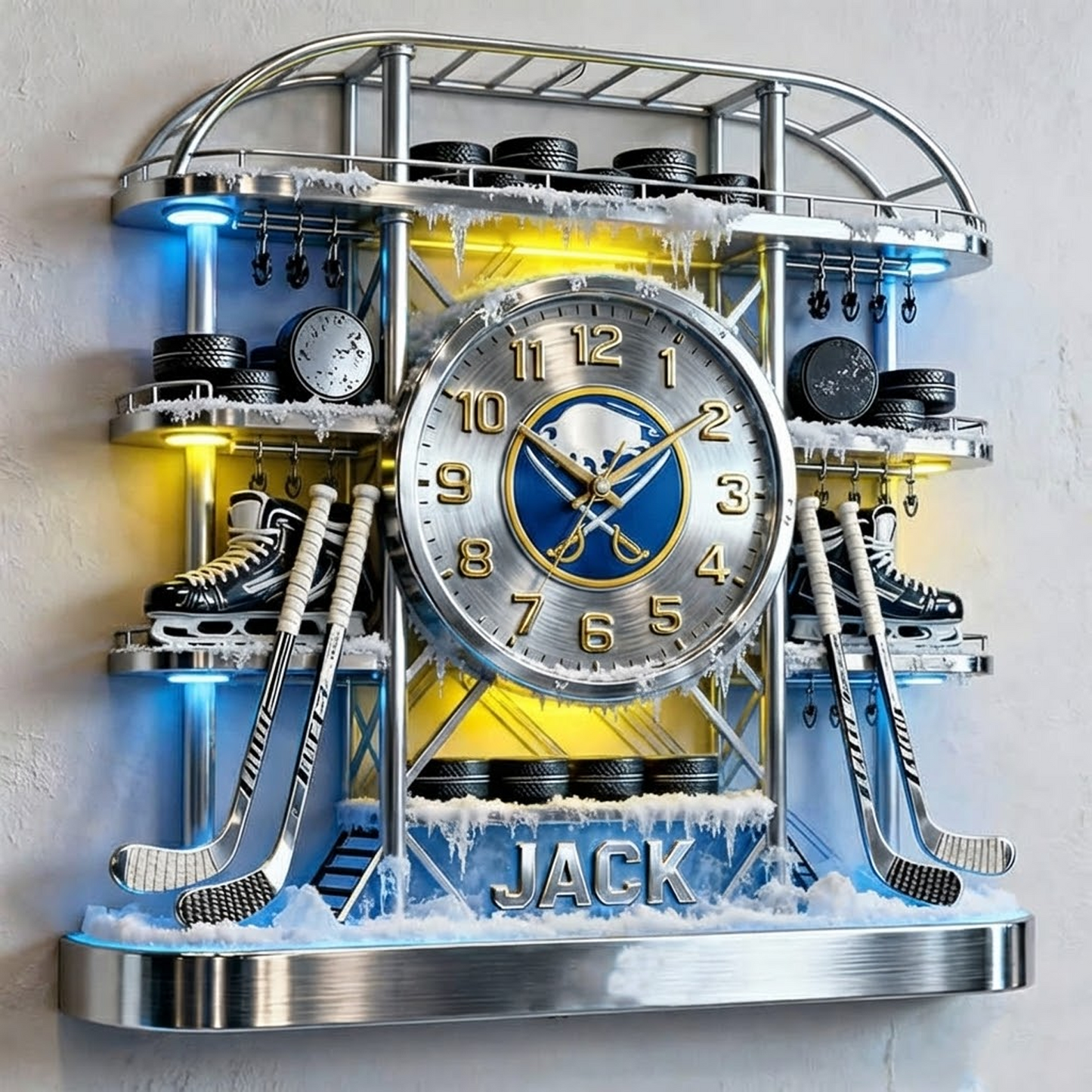 BUF X Personalized ice hockey arena tower themed clock NAK NHT