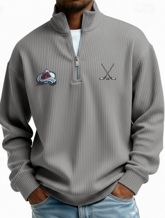 CA NHL Men's Causal Quarter Zip Long Sleeved Sweatshirt V1 NAK PTTD