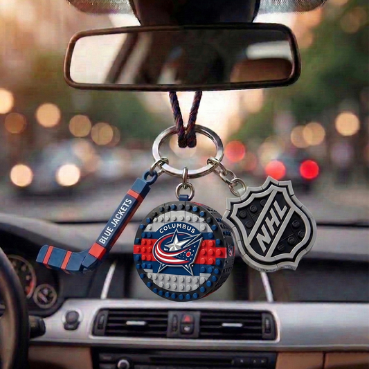 CBJ x NHL Building Blocks Hockey Puck Car Mirror Hanging NAK TTT