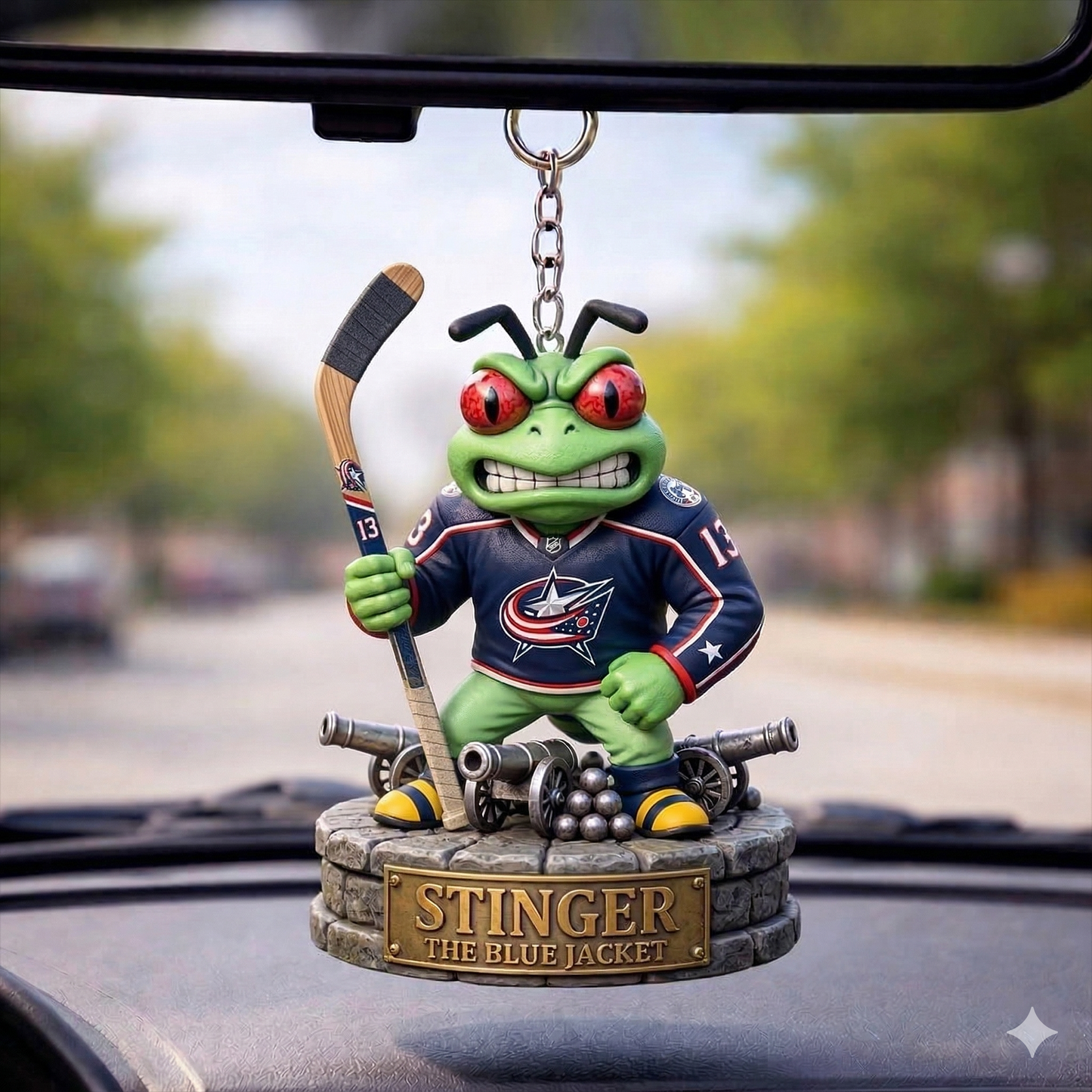CBJ x NHL Guardian Mascot Car Decor NAK TTT