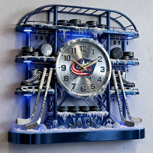 CBJ X Personalized ice hockey arena tower themed clock NAK NHT