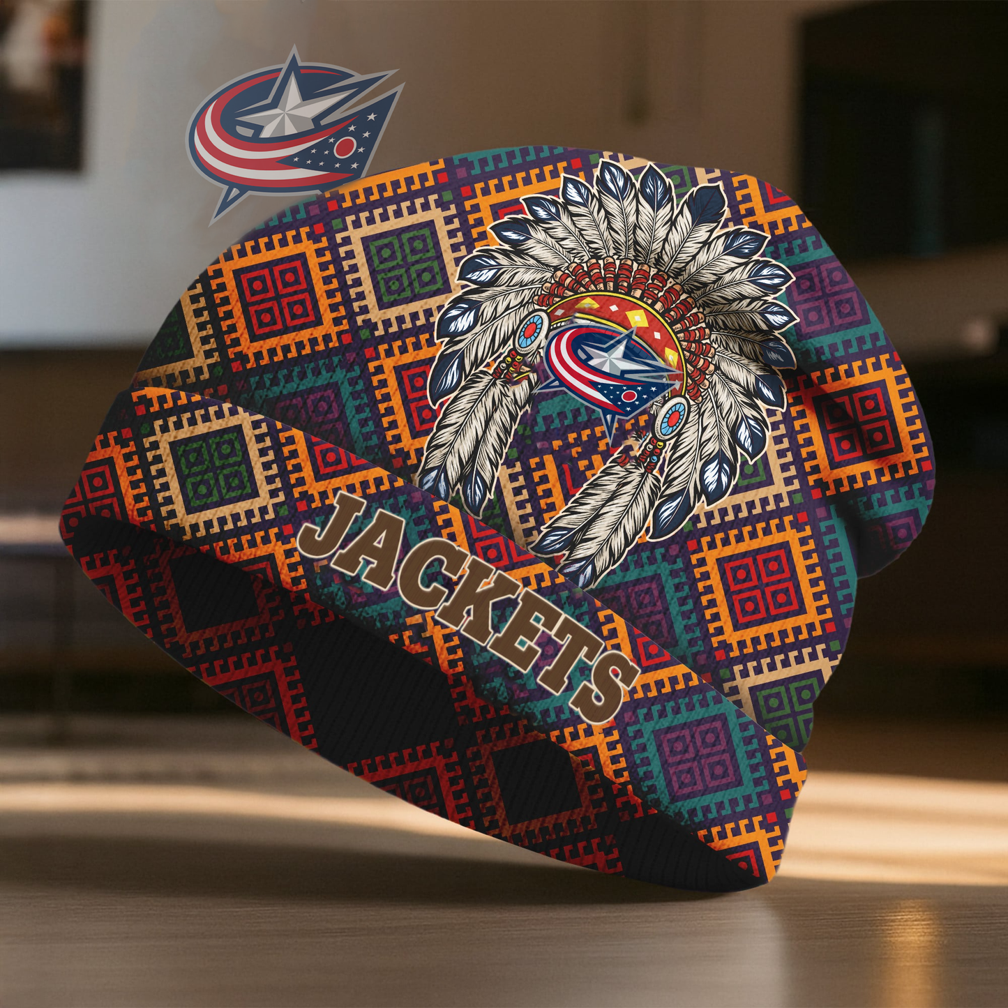 CBJ x Premium NHL Native American Heritage Beanie Hat NY NAK CTKT