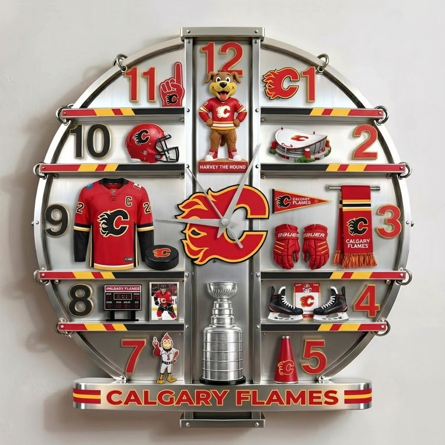 CGY X NHL Home Decorative 3D Visual Effect Acrylic Wall Clock NAK NHT