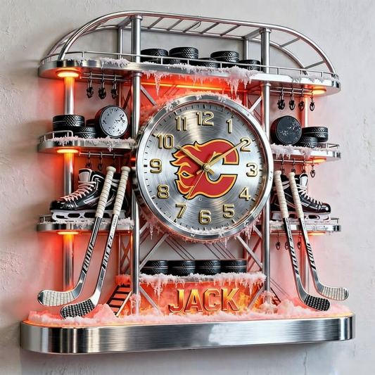 CGY X Personalized ice hockey arena tower themed clock NAK NHT