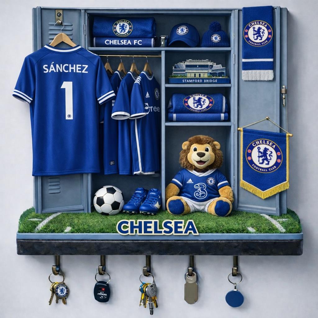 CHE x EPL Changing Room Personalized 3D Visual Effect Acrylic Key Holder DDT NTL