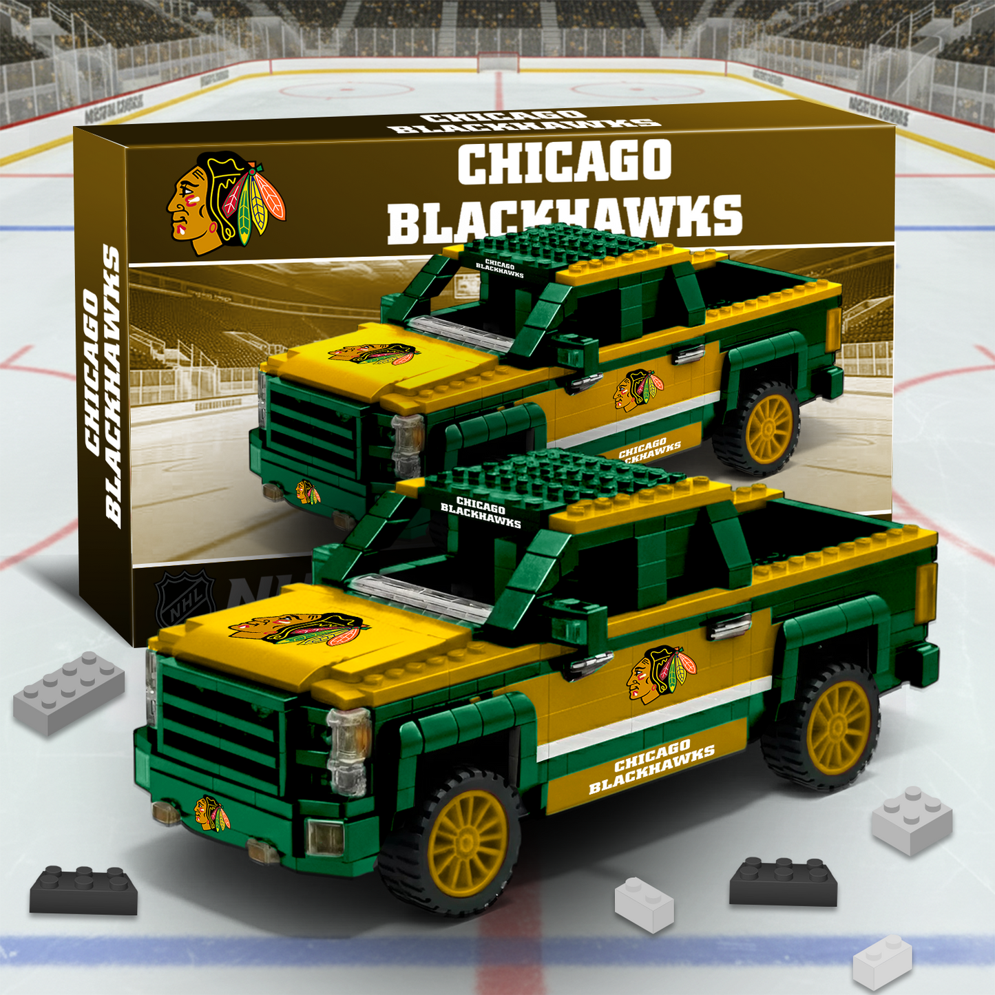 CHI NHL 3D Racing Truck Model Building Block Set V2 NAK PTTD