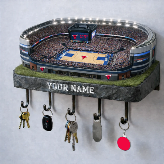 CHI Stadium Premium NBA Wood Key Hanger DATND TANTD