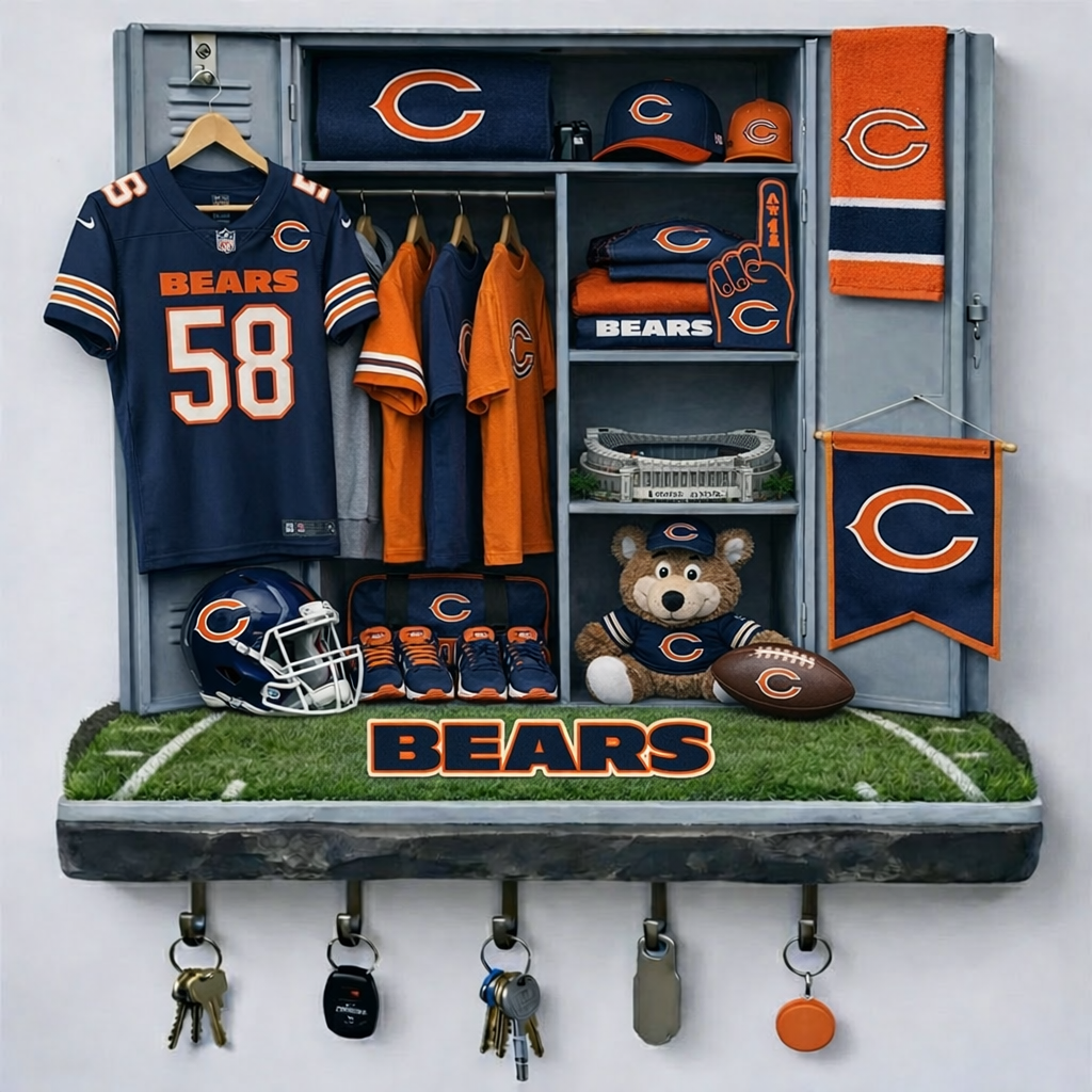 CHI x NFL Changing Room Personalized 3D Visual Effect Acrylic Key Holder DDT NTL