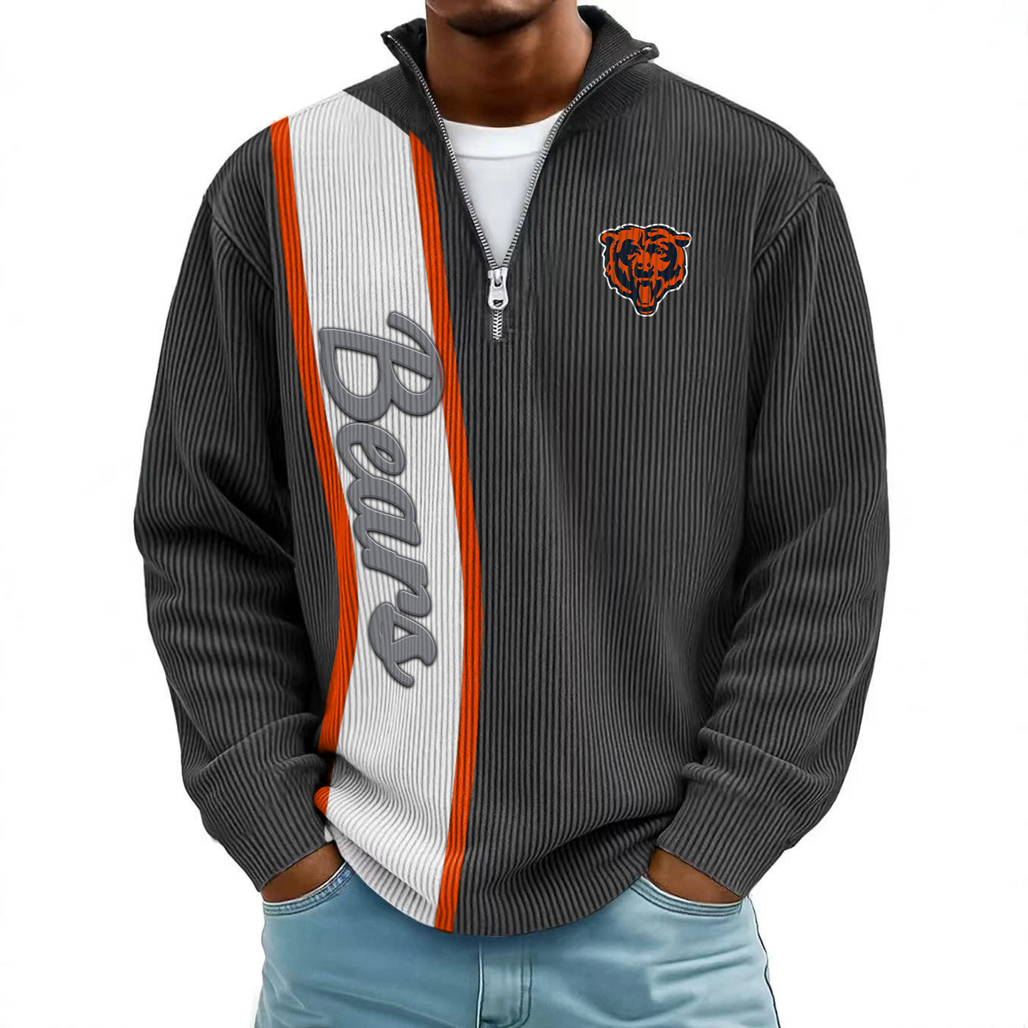 CHI x NFL Mokaloha Men's Waffle Henley Shirts DATND TANTD