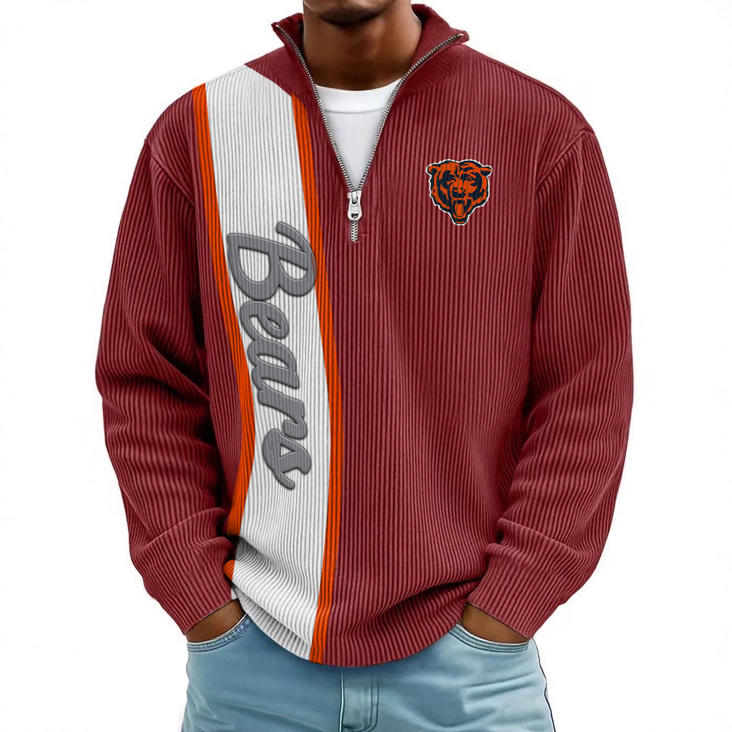 CHI x NFL Mokaloha Men's Waffle Henley Shirts DATND TANTD