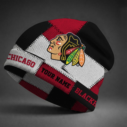 CHI X NHL Custom Name Beanie Hat Gifts For Fans - Limited Edition NAK NHT