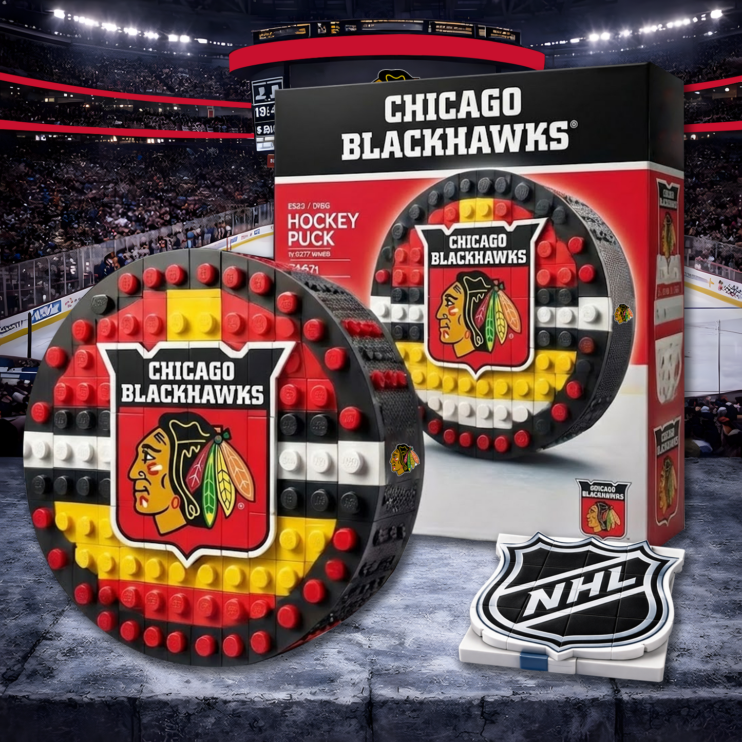 CHI X NHL Hockey Game Building Blocks NHT NAK