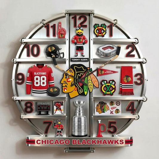 CHI X NHL Home Decorative 3D Visual Effect Acrylic Wall Clock NAK NHT