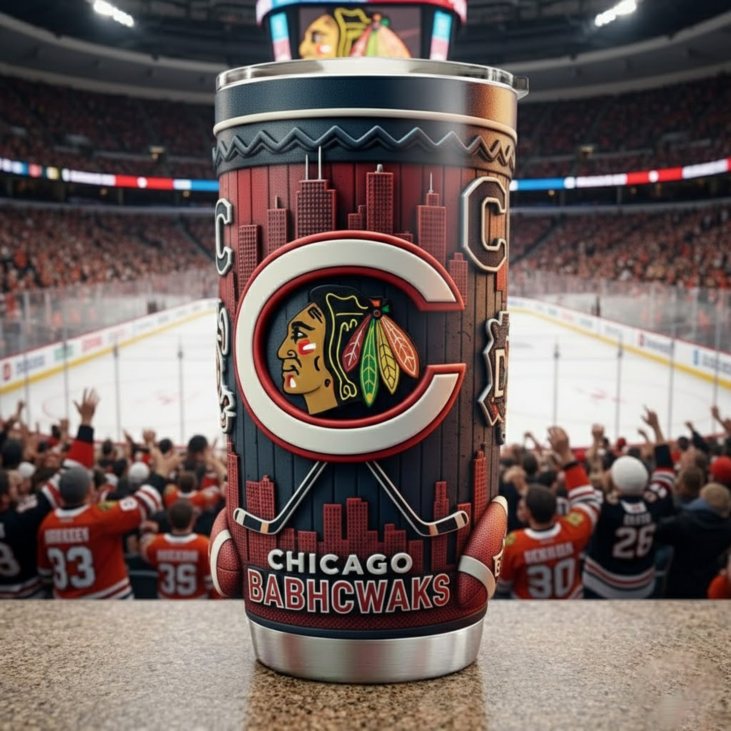 CHI X NHL mascot-shaped thermal mug NAK NHT