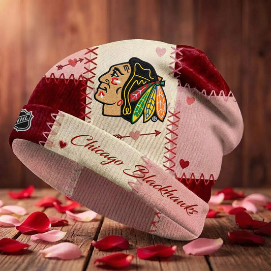 CHI X NHL Warm Hearts Beanie - Valentine Gift V1 NAK NHT