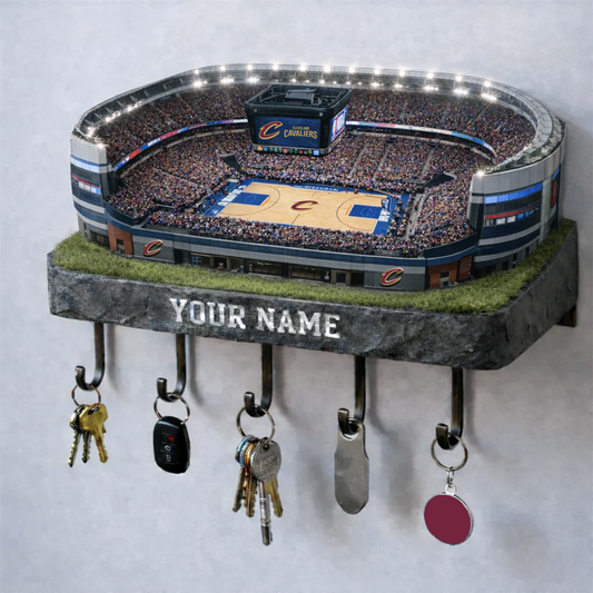 CLE Stadium Premium NBA Wood Key Hanger DATND TANTD