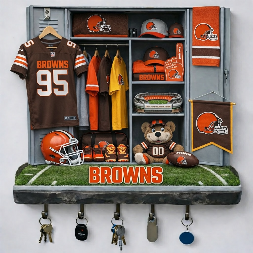 CLE x NFL Changing Room Personalized 3D Visual Effect Acrylic Key Holder DDT NTL