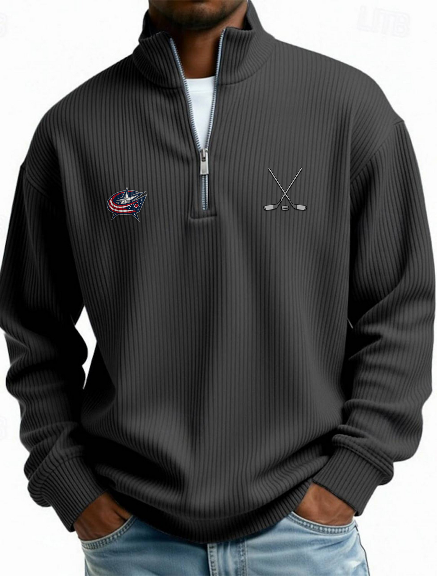 COL NHL Men's Causal Quarter Zip Long Sleeved Sweatshirt V1 NAK PTTD