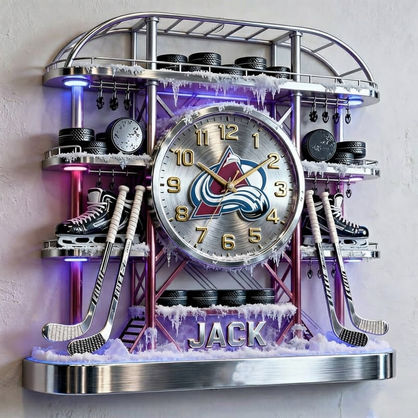 COL X Personalized ice hockey arena tower themed clock NAK NHT
