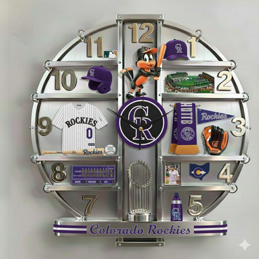 CR  x MLB Home Decorative 3D Visual Effect Acrylic Wall Clock NAK CTKT