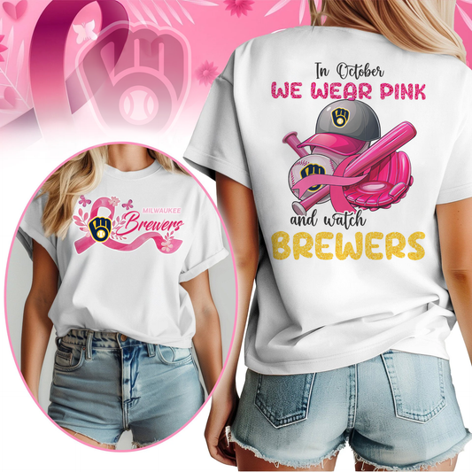 In October We Wear Pink And Watch MLB MB Shirt DDT NTL