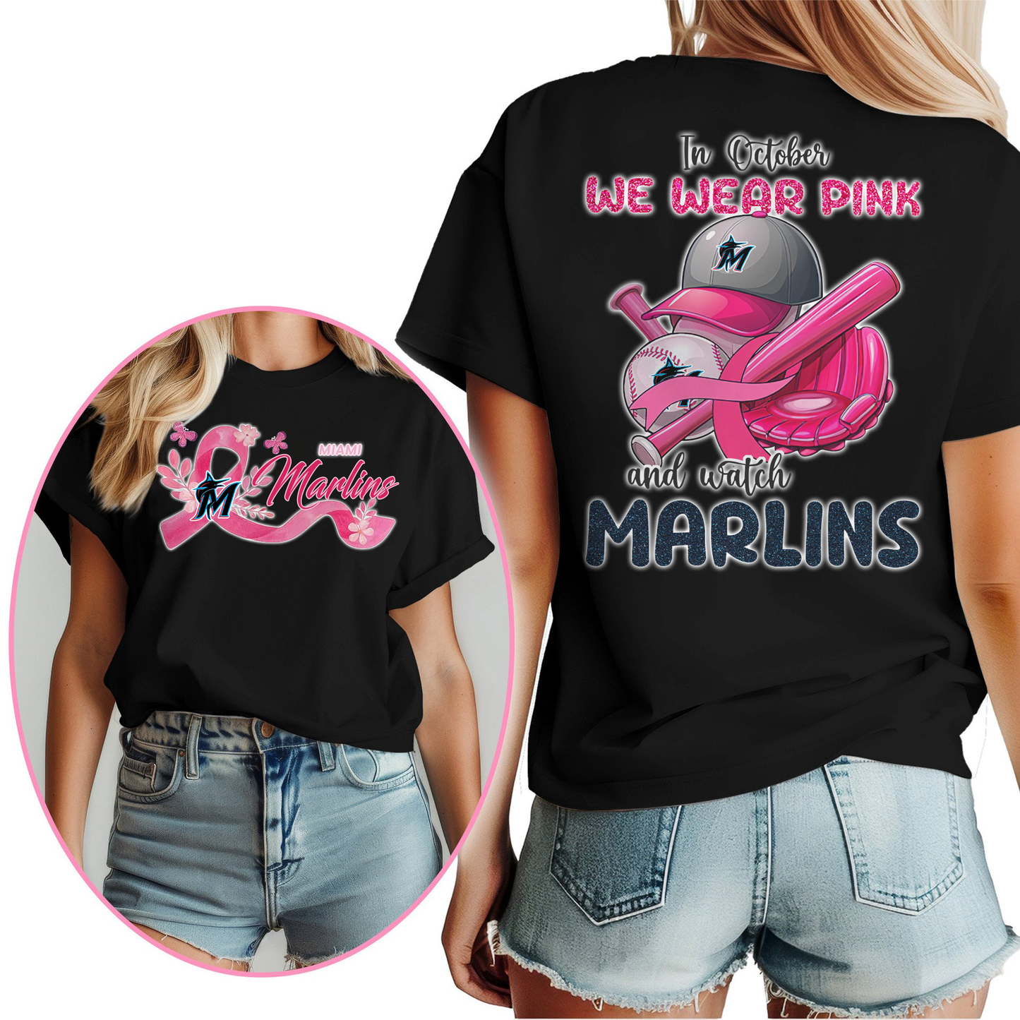 In October We Wear Pink And Watch MLB MM Shirt DDT NTL