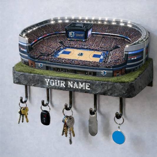 DAL Stadium Premium NBA Wood Key Hanger DATND TANTD