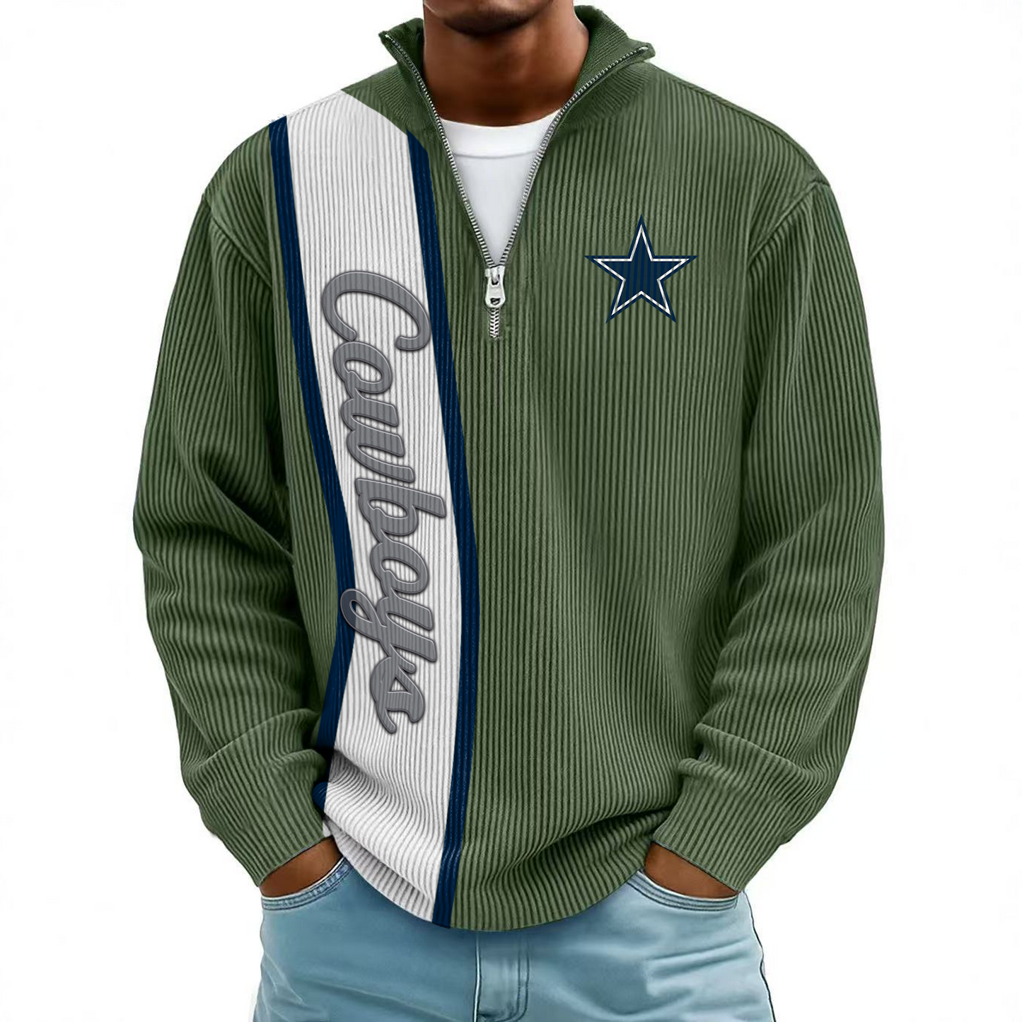 DAL x NFL Mokaloha Men's Waffle Henley Shirts DATND TANTD