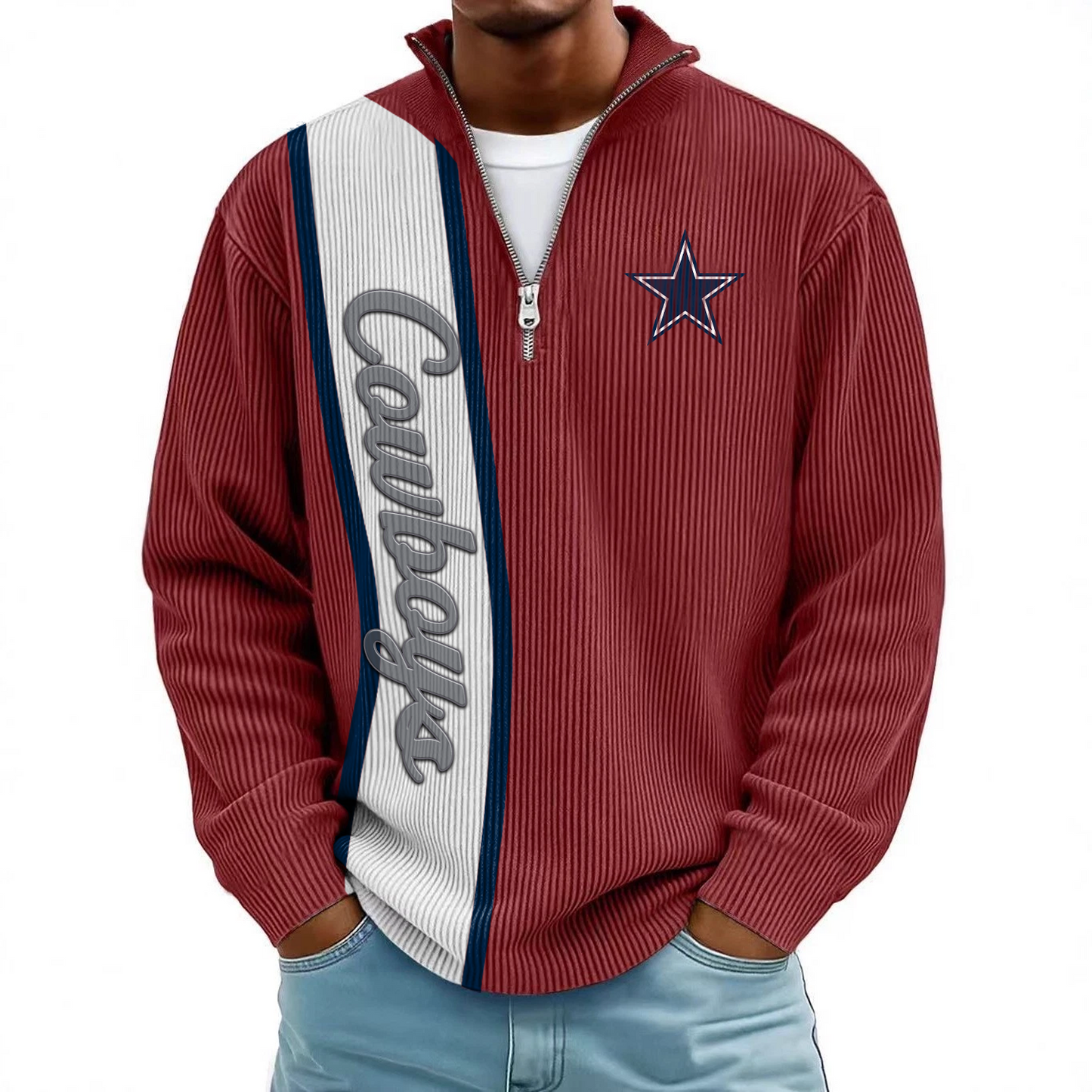 DAL x NFL Mokaloha Men's Waffle Henley Shirts DATND TANTD
