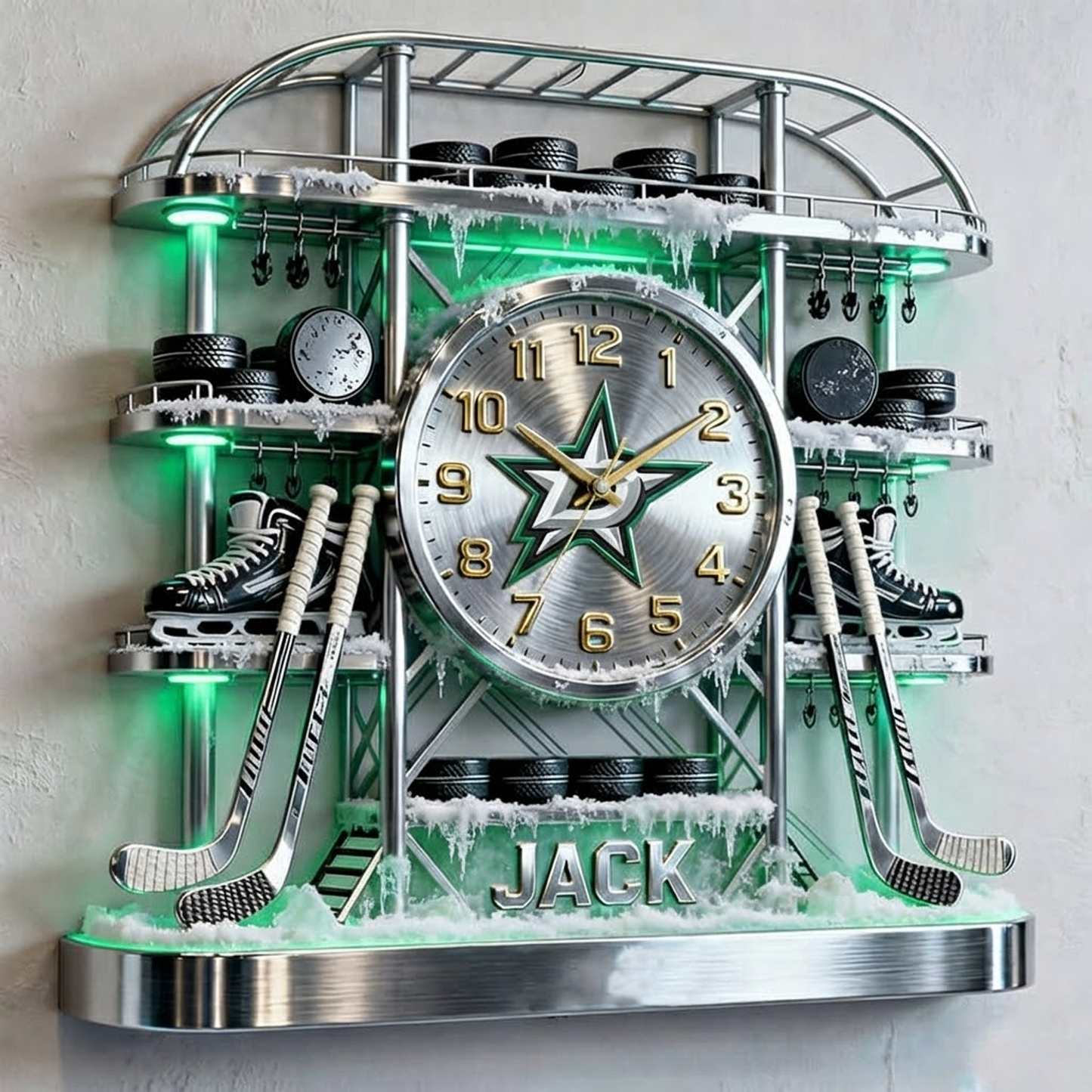 DAL X Personalized ice hockey arena tower themed clock NAK NHT