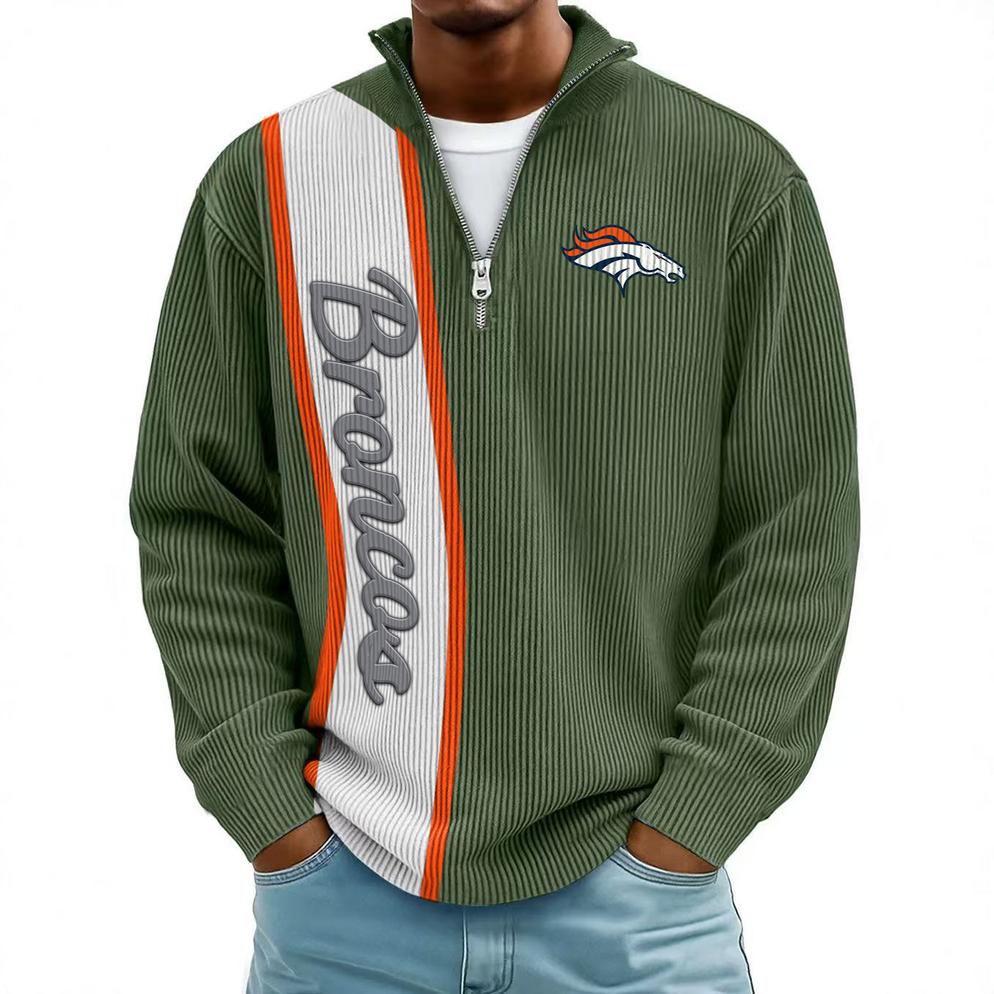 DEN x NFL Mokaloha Men's Waffle Henley Shirts DATND TANTD