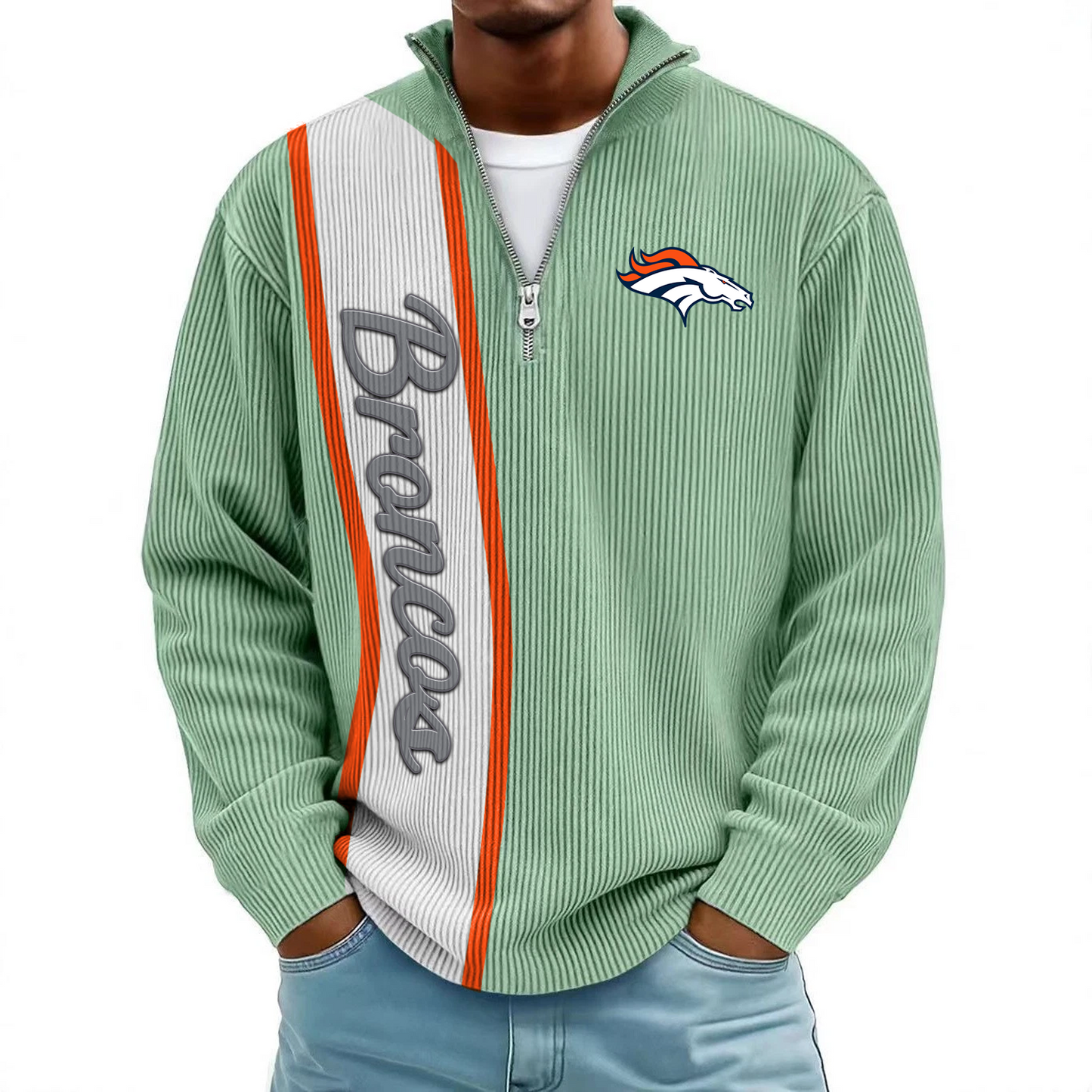 DEN x NFL Mokaloha Men's Waffle Henley Shirts DATND TANTD