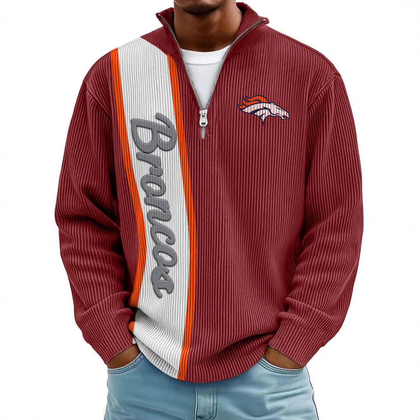 DEN x NFL Mokaloha Men's Waffle Henley Shirts DATND TANTD