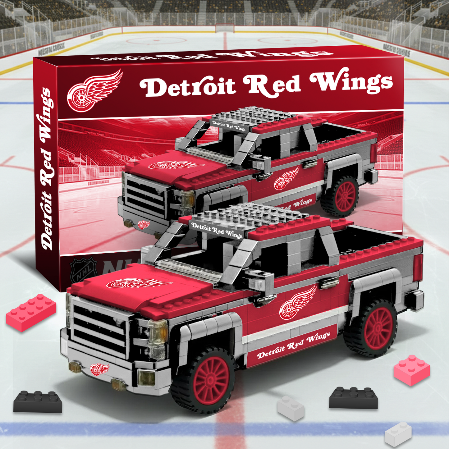DET NHL 3D Racing Truck Model Building Block Set V2 NAK PTTD