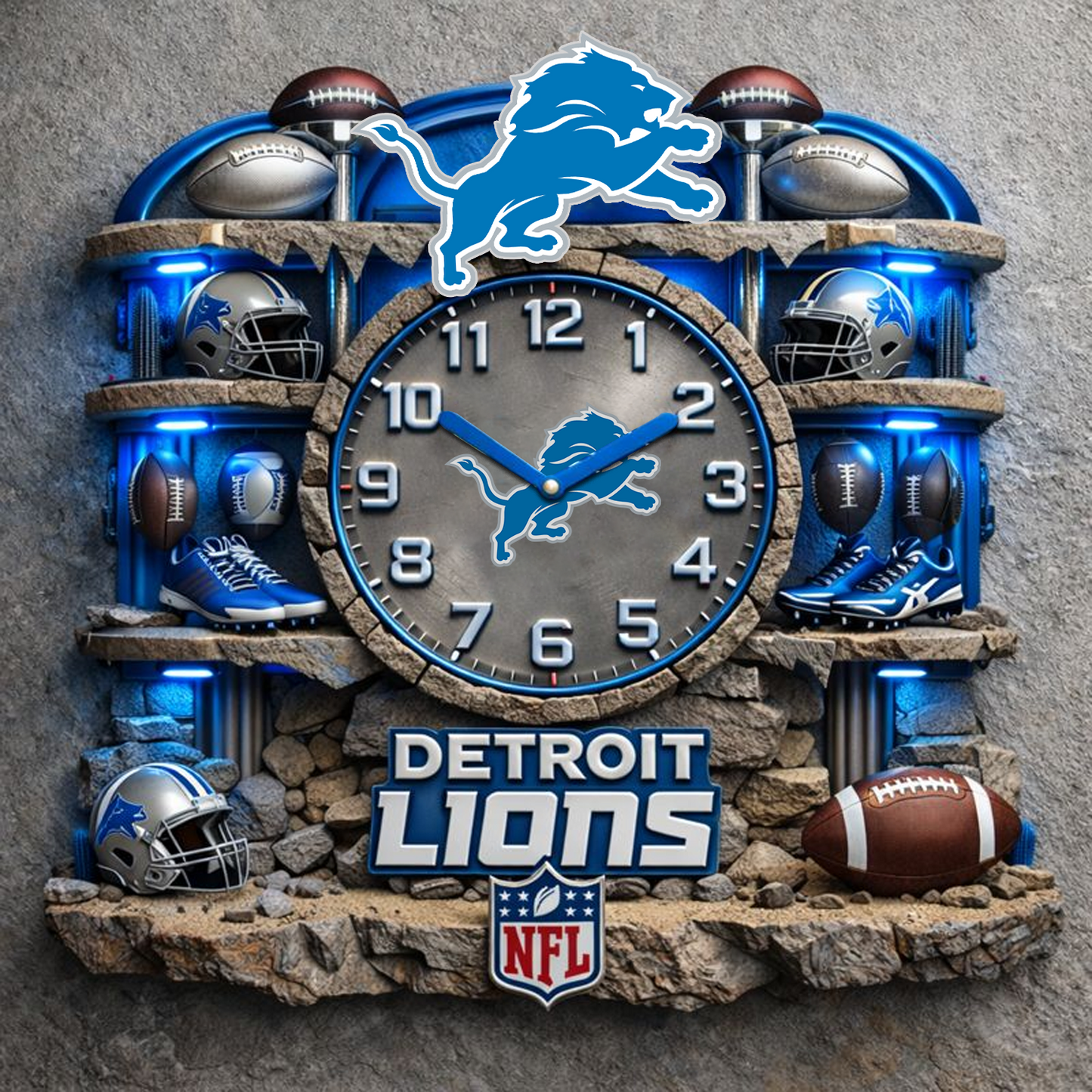 DET X NFL Master Arena Clock NAK NHT
