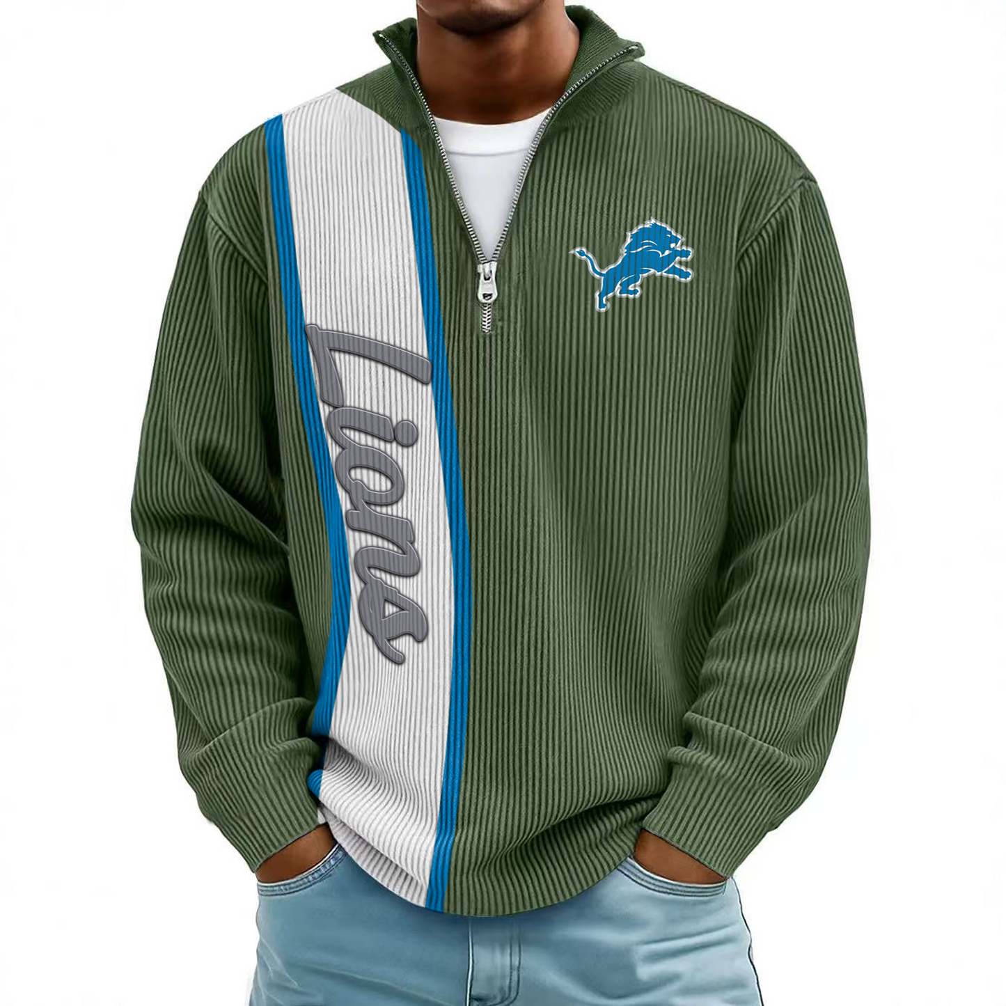 DET x NFL Mokaloha Men's Waffle Henley Shirts DATND TANTD