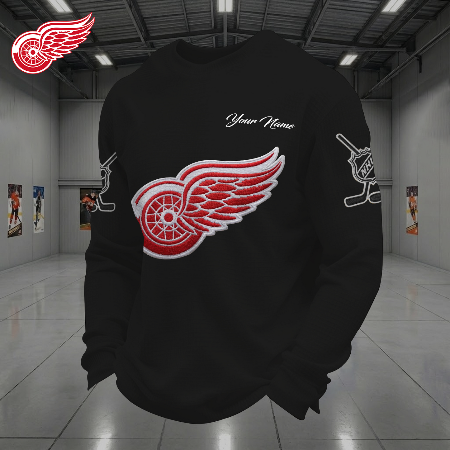 DET X NHL Men Football Waffle Long Sleeve T-Shirt V1 NAK NHT