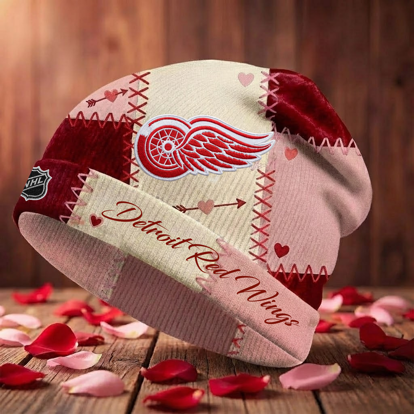 DET X NHL Warm Hearts Beanie - Valentine Gift V1 NAK NHT