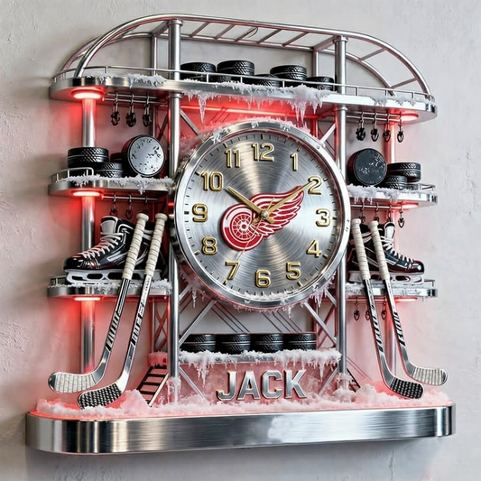 DET X Personalized ice hockey arena tower themed clock NAK NHT