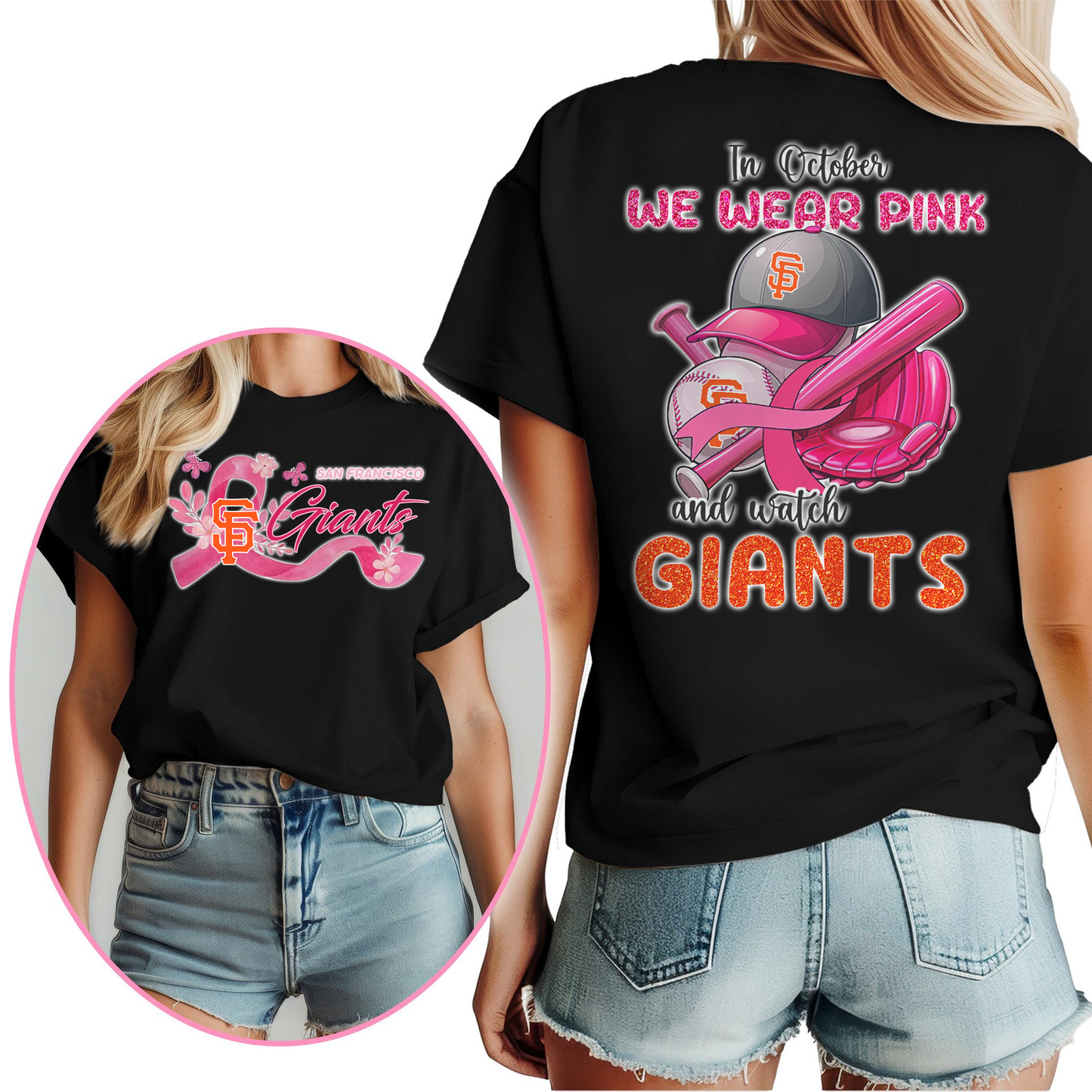 In October We Wear Pink And Watch MLB SFG Shirt DDT NTL