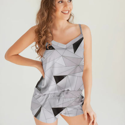 Soft Nordic Cami Pajama Set For Women | Pyjamas Short Set | Short PJS Set | Women Tank Top and Shorts Sleepwear Set